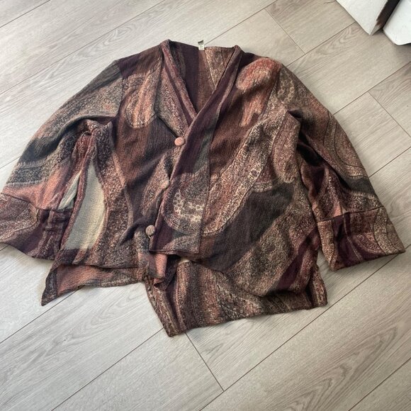 Baba Sweaters - Baba One-Size Women's Vintage Lagenlook Button-Up Cardigan Jacket